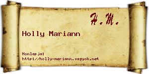 Holly Mariann névjegykártya
