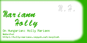 mariann holly business card